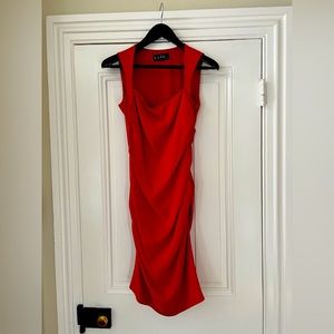 Gorgeous red silk Nicole Miller Collection dress.